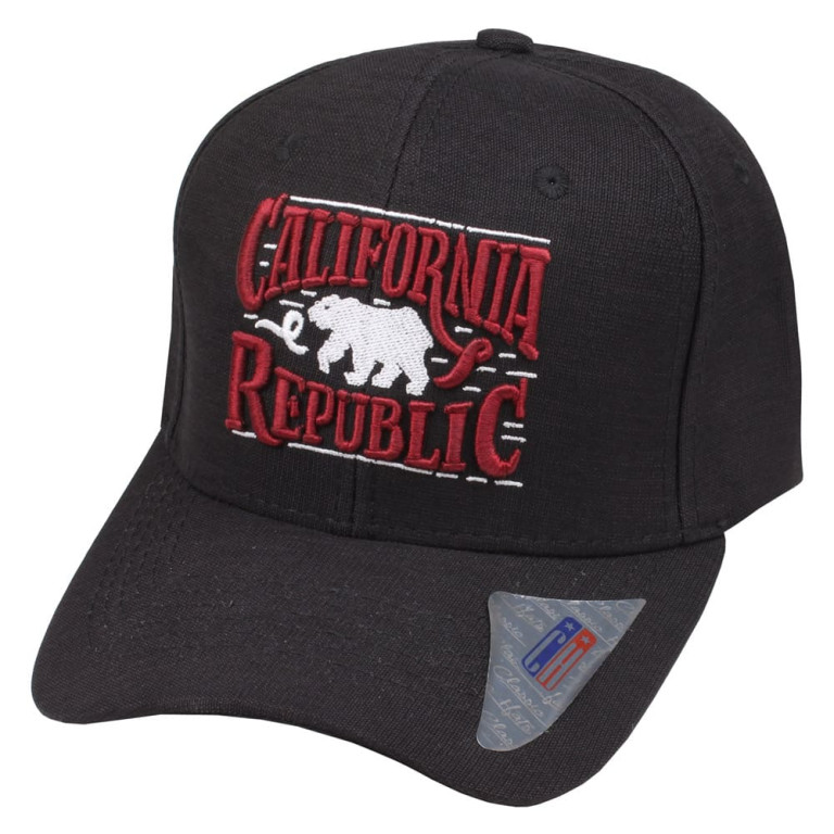Boné Aba Curva Classic Hats Twill Califórnia Republic Preto 1