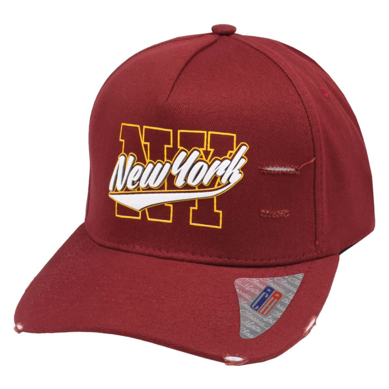 Boné Aba Curva Classic Hats Twill New York NY Bordô 1