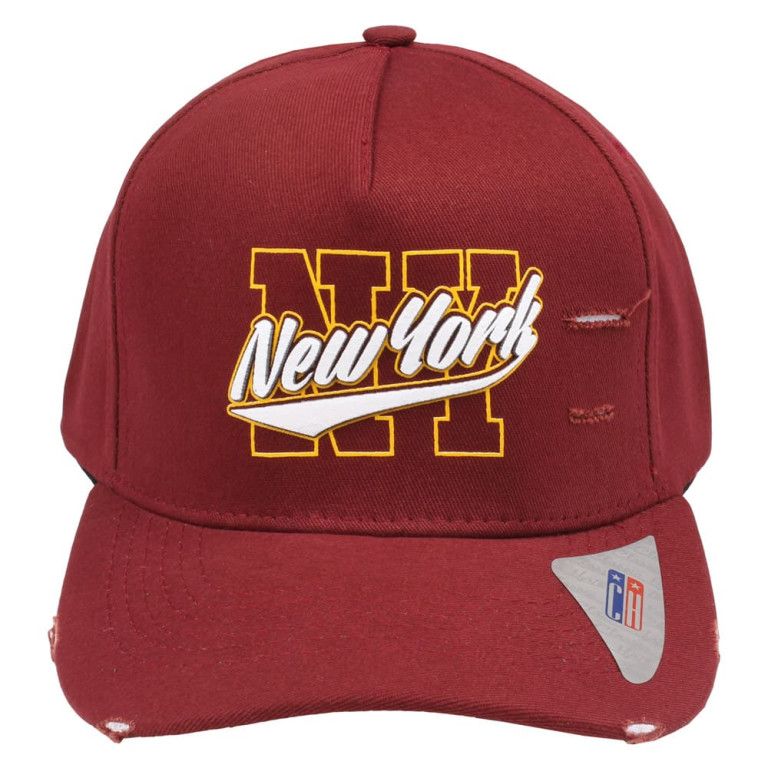 Boné Aba Curva Classic Hats Twill New York NY Bordô