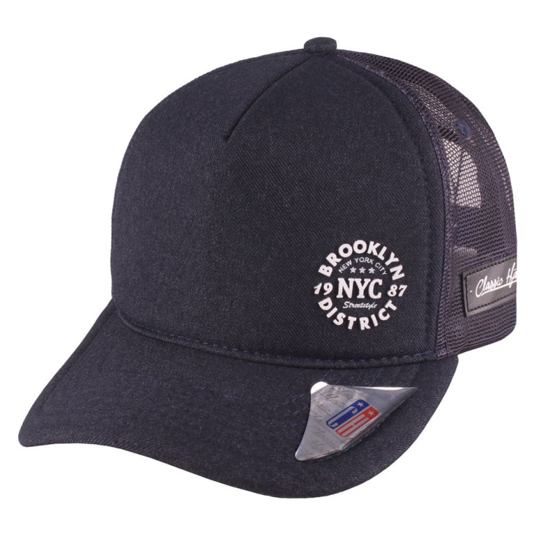 Boné Aba Curva Snapback Truker Classic Hats New York Marinho
